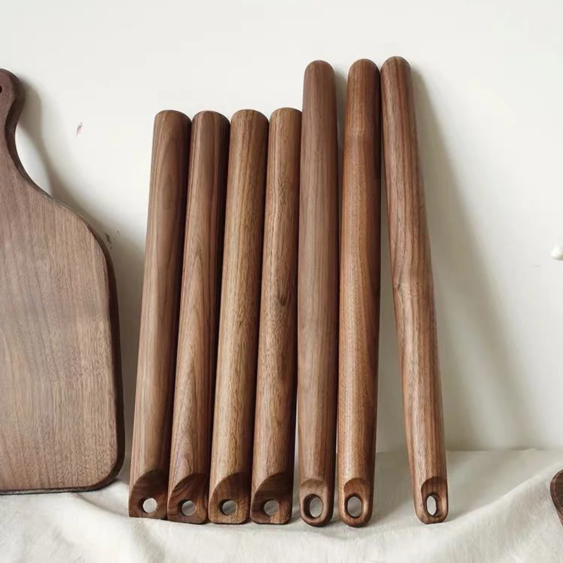 Natural Walnut Rolling Pin for Dough, Wooden Roller, Pastry Roll, Kitchen Accessories, Cake, Pizza Tools