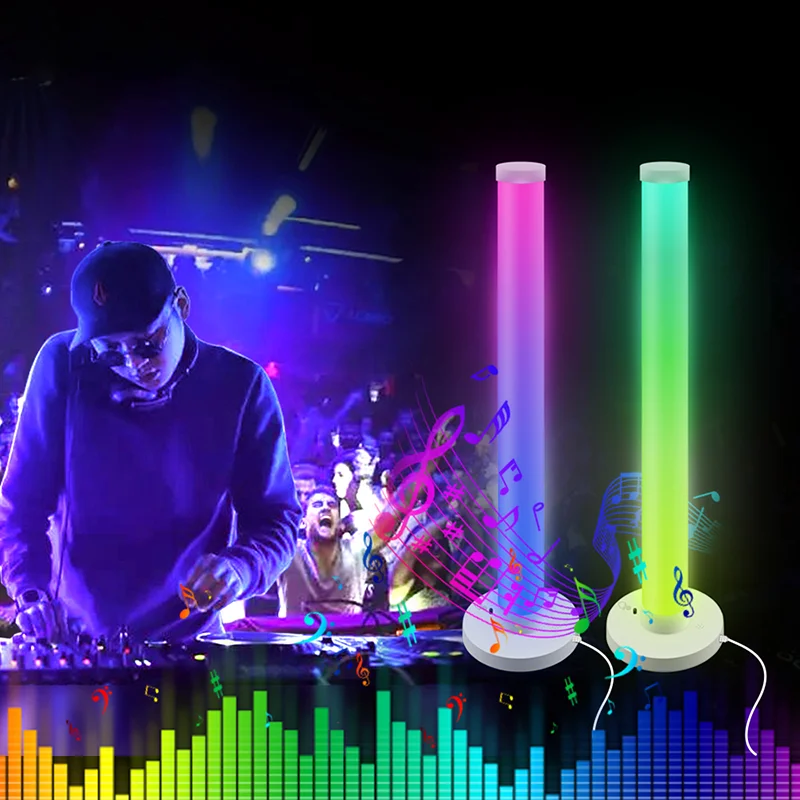 360 Degree RGB LED Night Light APP Remote Control Desk Lamp Rhythm Atmosphere Lamp Sound Pickup Party Room Decoration Table Lamp