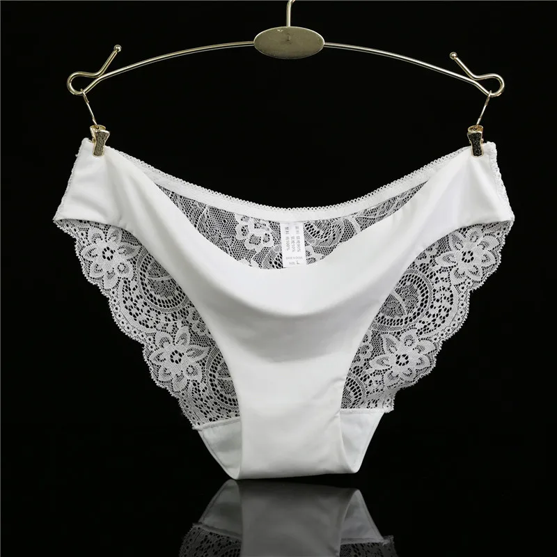 Sexy Women Panties Lace Briefs Ice Silk Seamless Underwear Thong Lingerie Transparent Underpants