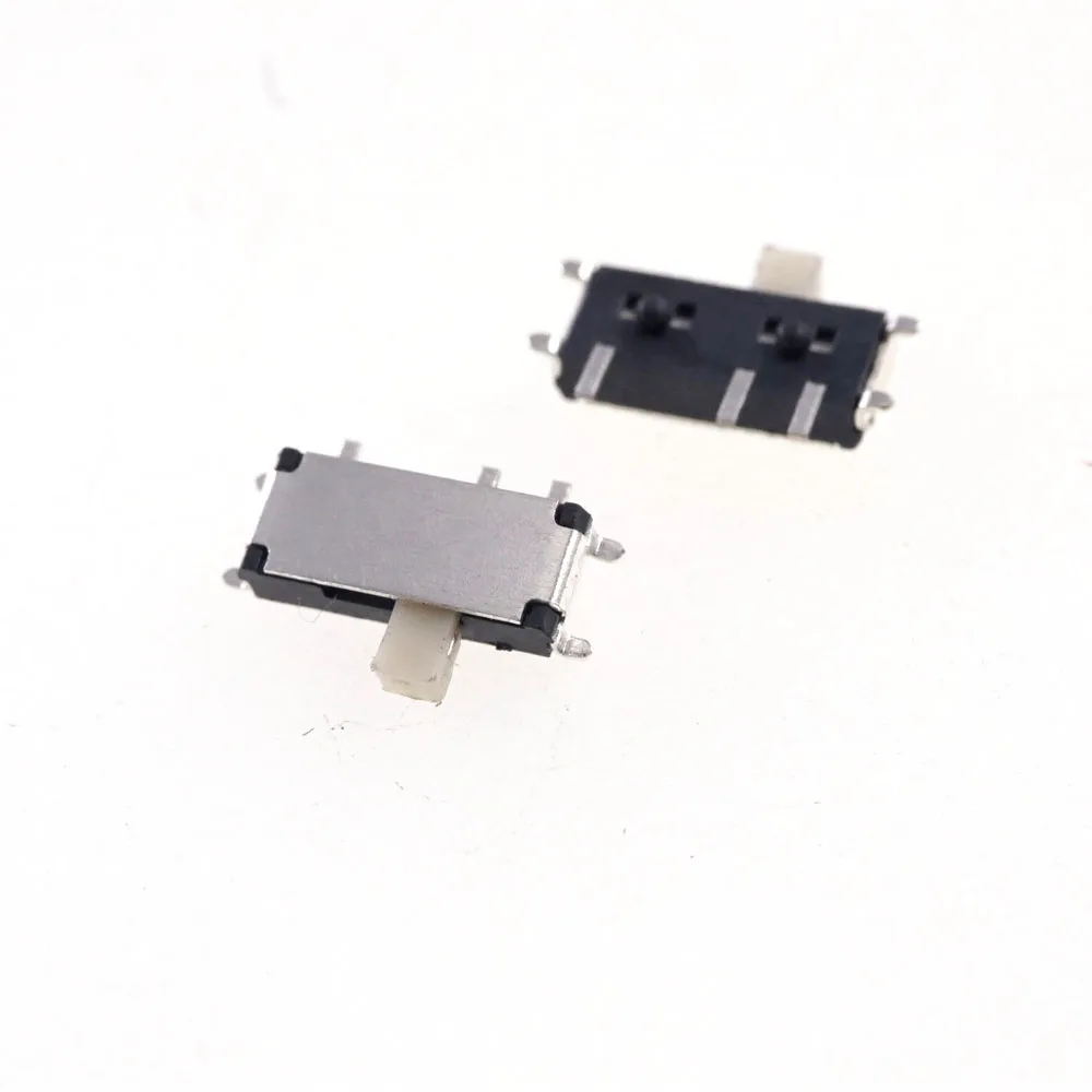 10 Pcs Miniature Slide Switch 7 Pin 1P2T SPDT ON-ON Right Angle SMT / SMD PCB Reflow Solder