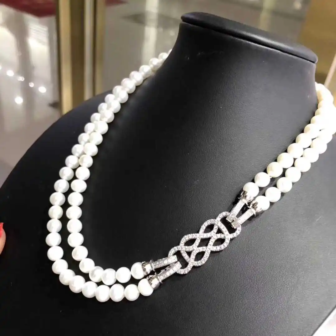 Hot sell 17-18inch 8-9mm white natural freshwater pearl necklace long chain fine jewelry