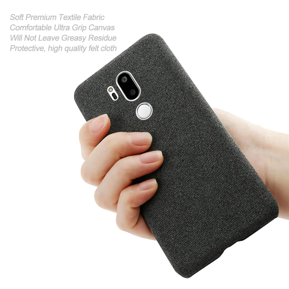 Cloth Cases For LG G7 ThinQ Case Slim Retro Cloth Hard Cover For LG G7 6.1\