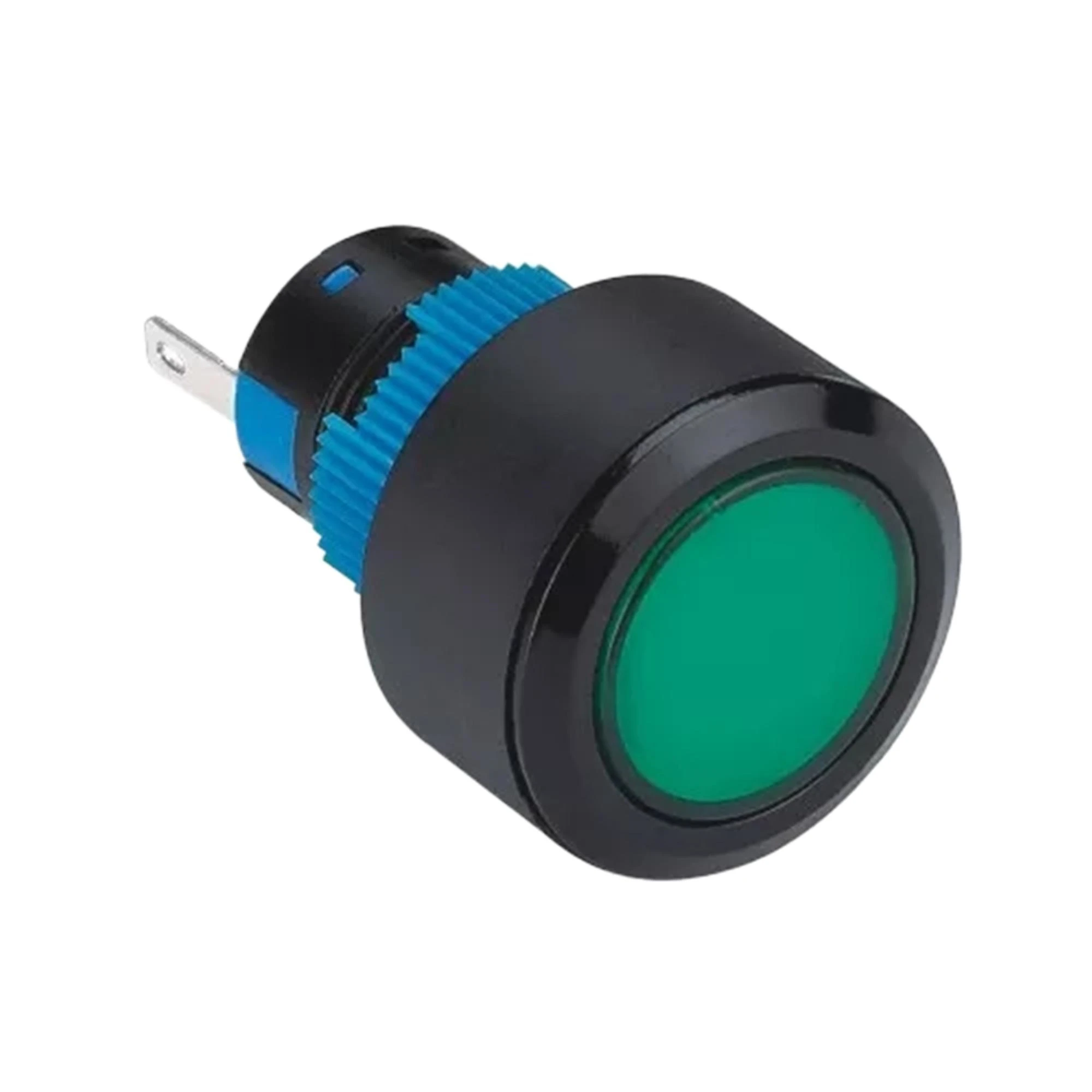 ELEWIND 22mm Kunststoff 2 PIN terminal Schwarz rahmen Runde kopf signal lampe (PB223PY-D/G/12V ,PB223WY-D/G/12V)