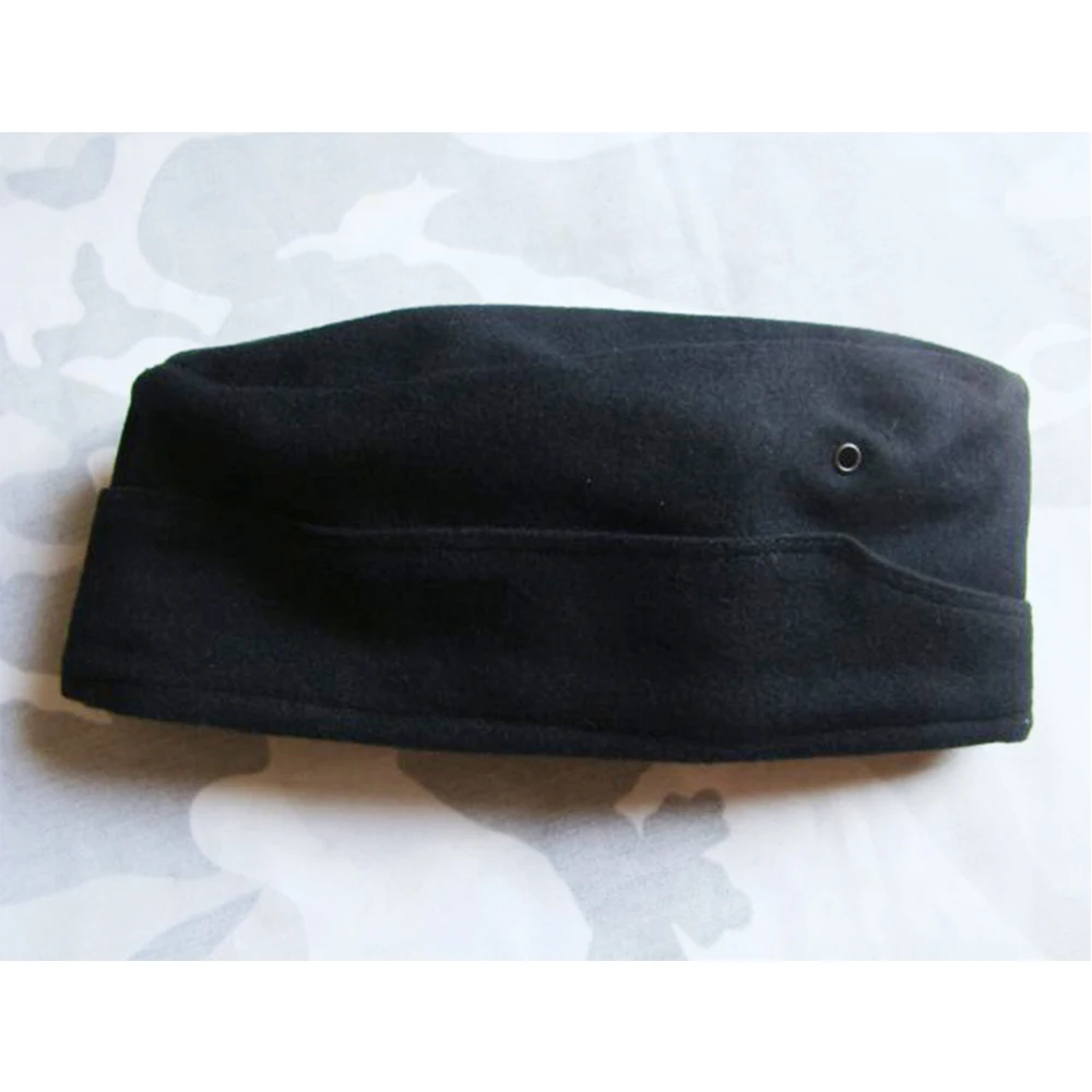 WWII WW2 GERMAN WH WEHRMACHT SOLDIER EM PANZER WOOL GARRISON CAP HAT BLACK