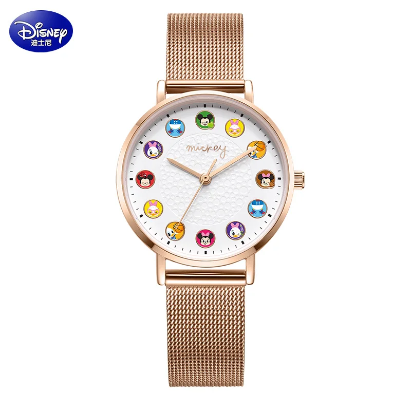 Disney Top Brand For Women Watch Casual Japan Quartz WristWatch Micky Mouse Cartoon Lovely Cute Lady Student Girls Gift Clock