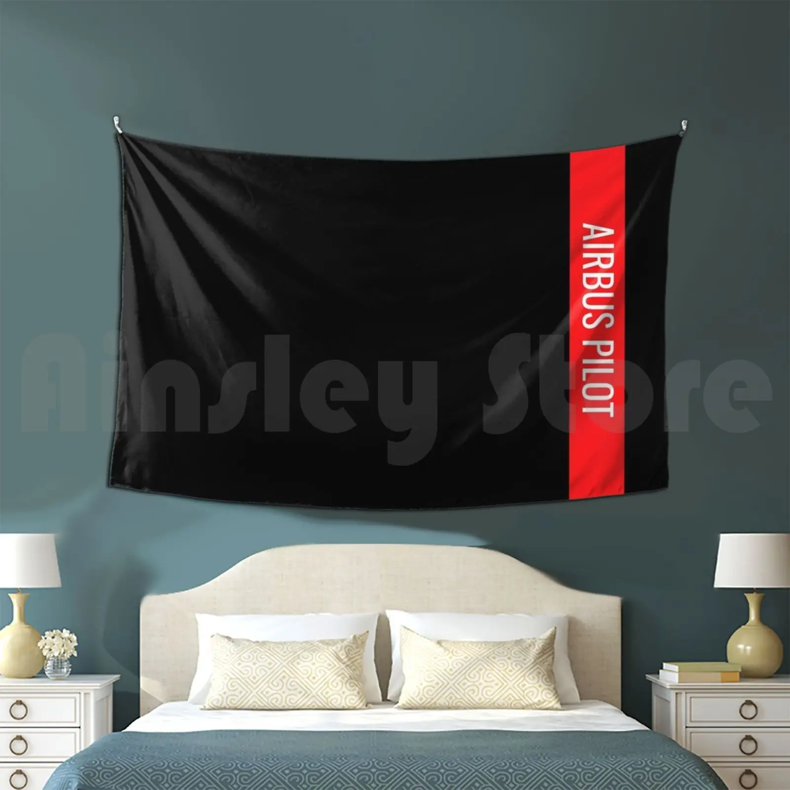 Airbus Pilot Vertical Dark Tapestry Living Room Bedroom Landing Descent Approach Remove Before Flight Airbuslover