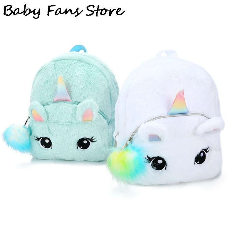 Kids Mini Plush Backpacks Baby School Bag Unicorn Pack Kindergarten Backpack Children Cute Cartoon Fashion Schoolbag Book Bags