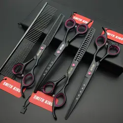 7 inch Professional Pet grooming scissors,7〞Straight &Thinning&chunkers&Curved Shears+Leather bag/kits/case