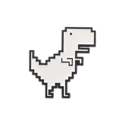 Funny Animals Enamel Pin White Pixel Dinosaur Brooches For Kids Friend Badges Decorative Backpack Clothes Jewelry Accessories