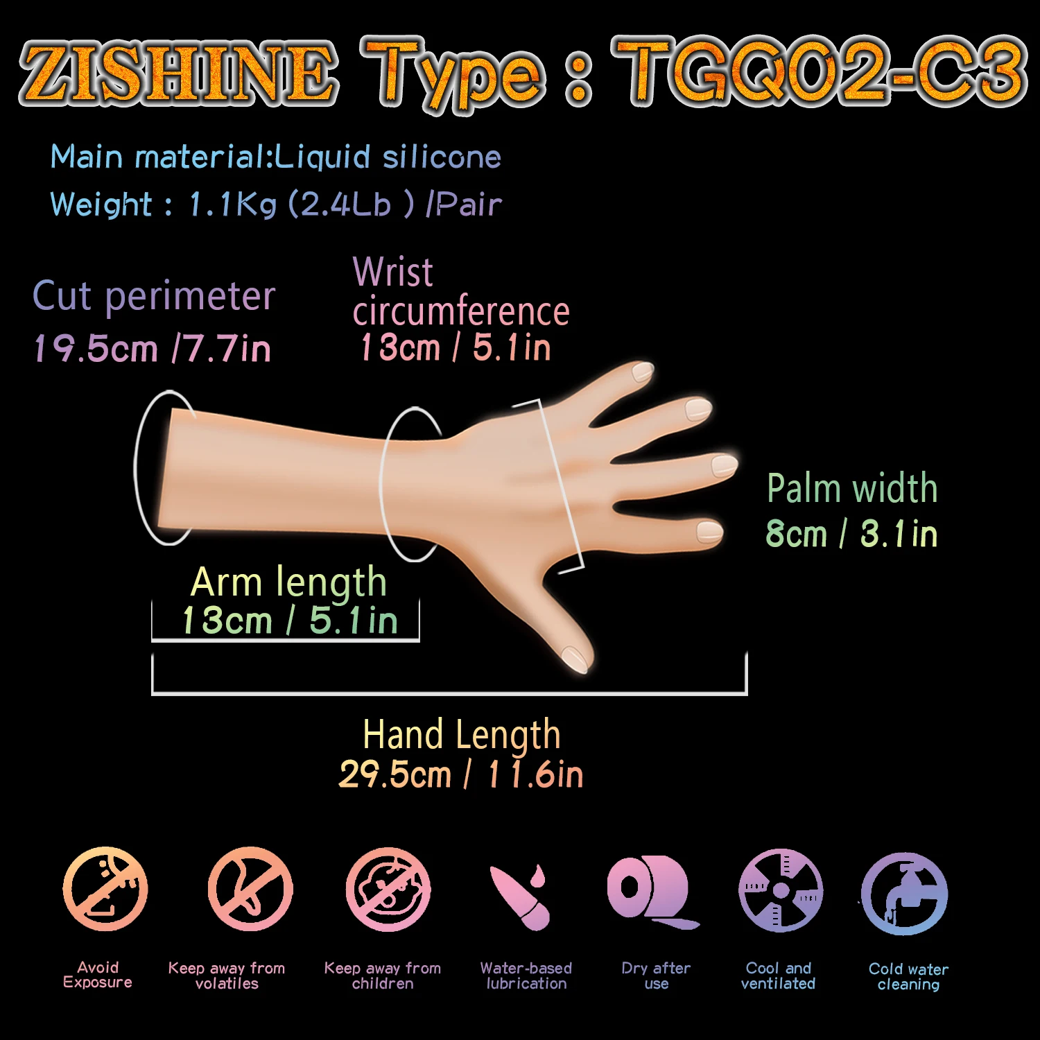 Silicone Manicure Practice Hand Model With Joints Bendable Matching Nail Art Tattoos Prosthetic Silicone Zishine TGQ02-C3