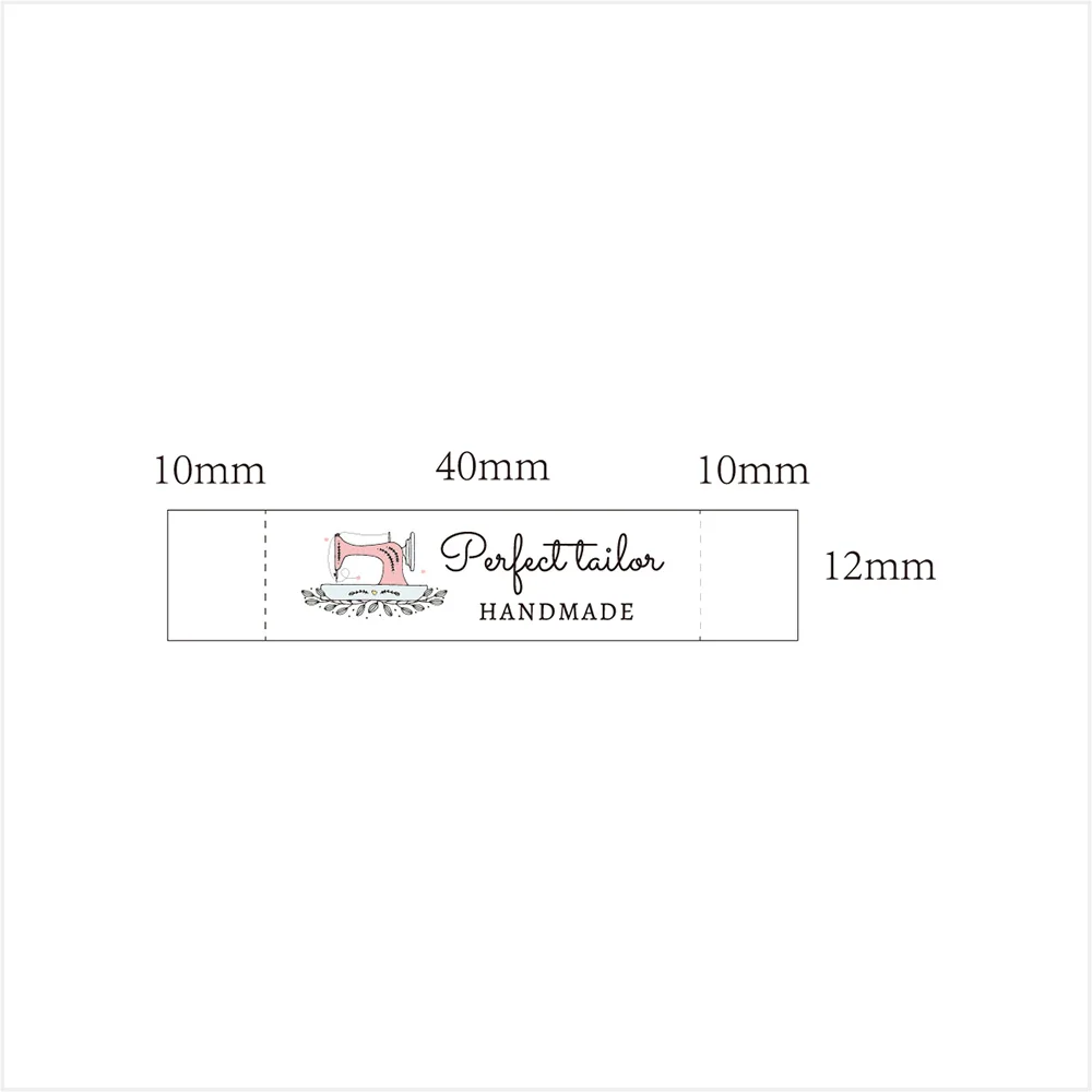 Sewing Labels, 50 pieces,Personalized Brand, Custom Logo, Cotton Tags, Business Name, Sewing machine, 12mm x 60mm (MD5102)