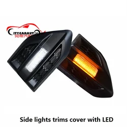 CITYCARAUTO EXTERIOR SIDE LAMPS TRIMS COVER WITH ELD Lamp Hoods FIT FOR T8 RANGER T8 T7 EVEREST ENDEAVOUR CAR SIDE LAMP HOODS