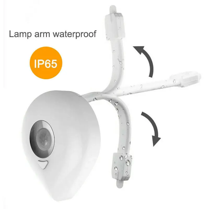 Lampe LED intelligente avec capteur de mouvement PIR, alimentée par piles, lumière de nuit à couleur changeante, pour la salle de bain, activation automatique, IP65