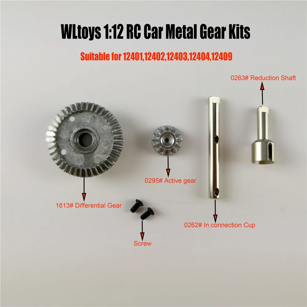 Wltoys, Tỷ Các Bộ Phận Dự Phòng 1/12 RC Phụ Kiện Xe Hơi 12401-0294 1638 Vi Phân Gear 0295 Lái Xe Vát Gear 0297 19T Động Cơ Bánh Răng