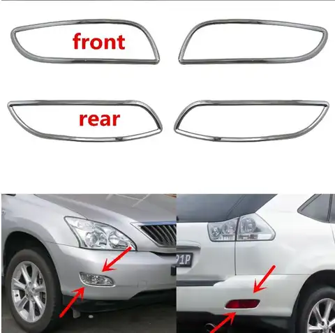 For Lexus XU30 RX330 RX350 2003-2008 Fog lamps cover Trim ABS Chrome  Front Rear fog light cover car-styling accessories