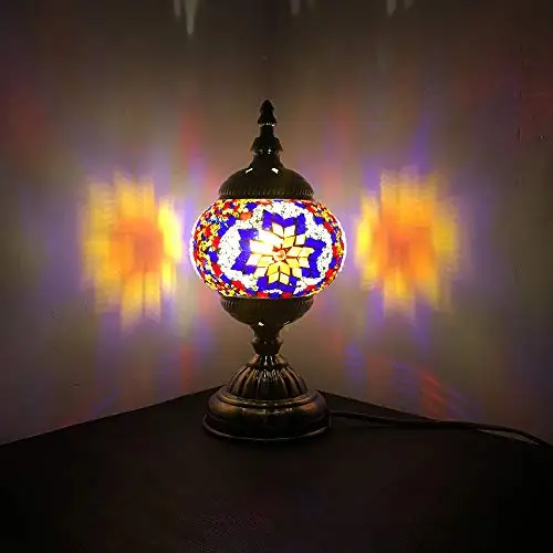 Turkish Mosaic Lamp LaModaHome Vintage Stained Glass Moroccan Style Baby Girl Kid Boy Room Bedroom Decor