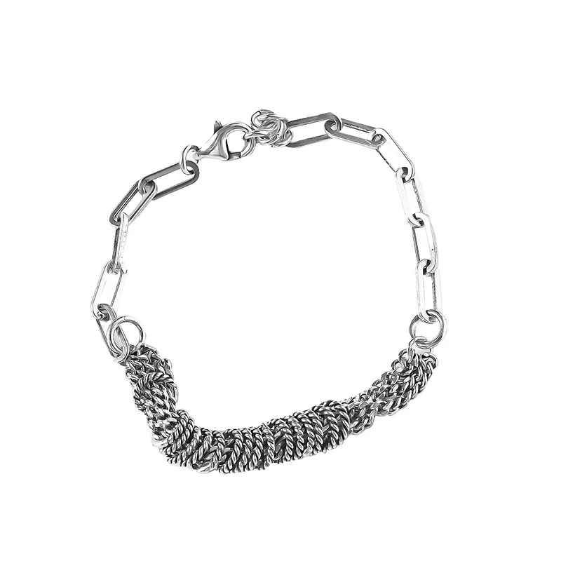 LIVVY 2025 New Silver Color Weave Circle Multi-Layer Chain Bracelet Woman Unique Punk Trendy Vintage Elegant Jewelry Wholesale