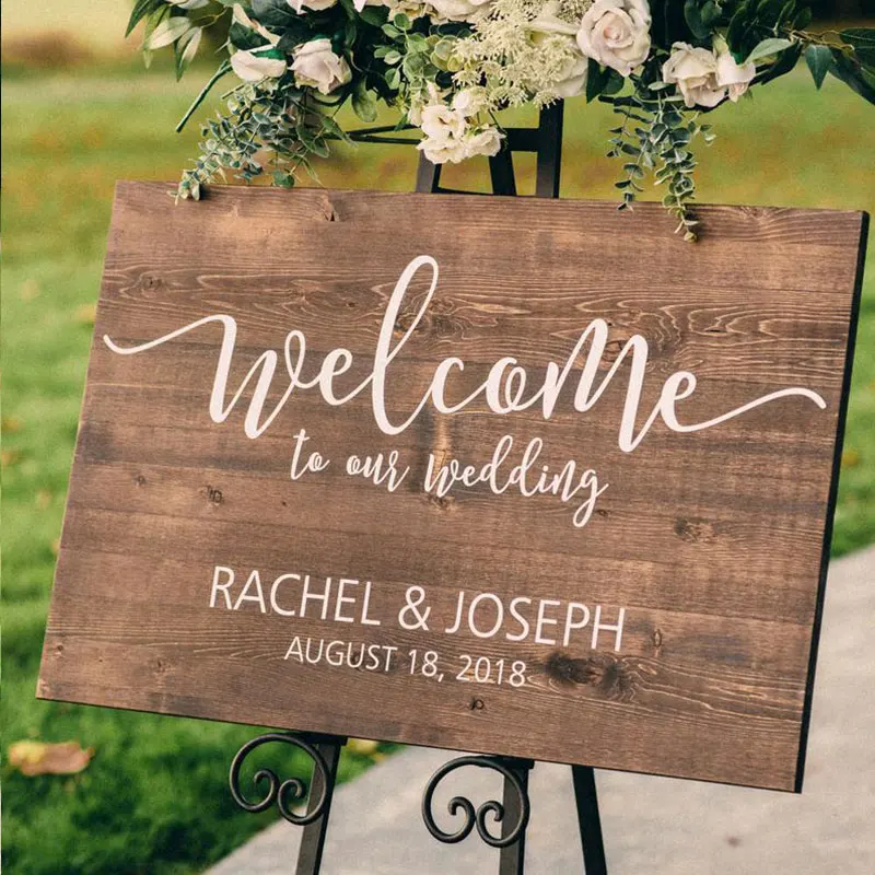 Custom Wooden Wedding Sign Personalized Wedding Welcome Signs Rustic Wedding Decor