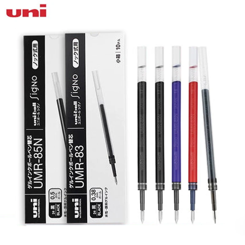 10pcs UNI Water-based Pen Core UMR-83 UMR-85N Neutral Pen Core 0.38/0.5mm Large Capacity Writing Smooth