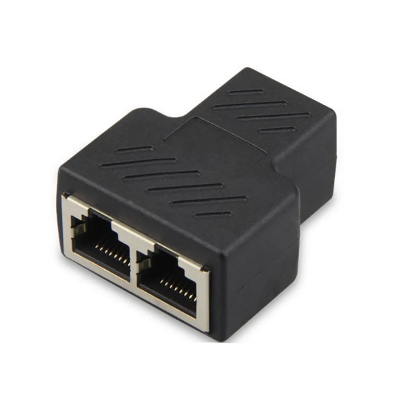 RJ45 1 To 2 Ways Ethernet LAN Network Splitter Double Adapter Ports Coupler Connector Extender Adapter Plug Connector Adapter