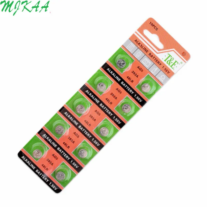 10pcs/pack AG5 LR754 393 Button Batteries SR754 193 Cell Coin Alkaline Battery 1.55V 393A 48LR G5A For Watch Toys Remote