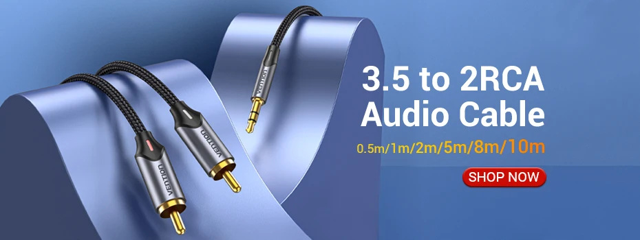 Vention Jack 3,5 mm auf 2 Cinch-Kabel Buchse auf Stecker Audiokabel Aux-Splitter für Verstärker TV Heimkino 3,5 Jack Aux-Kabel RCA – Detail 1
