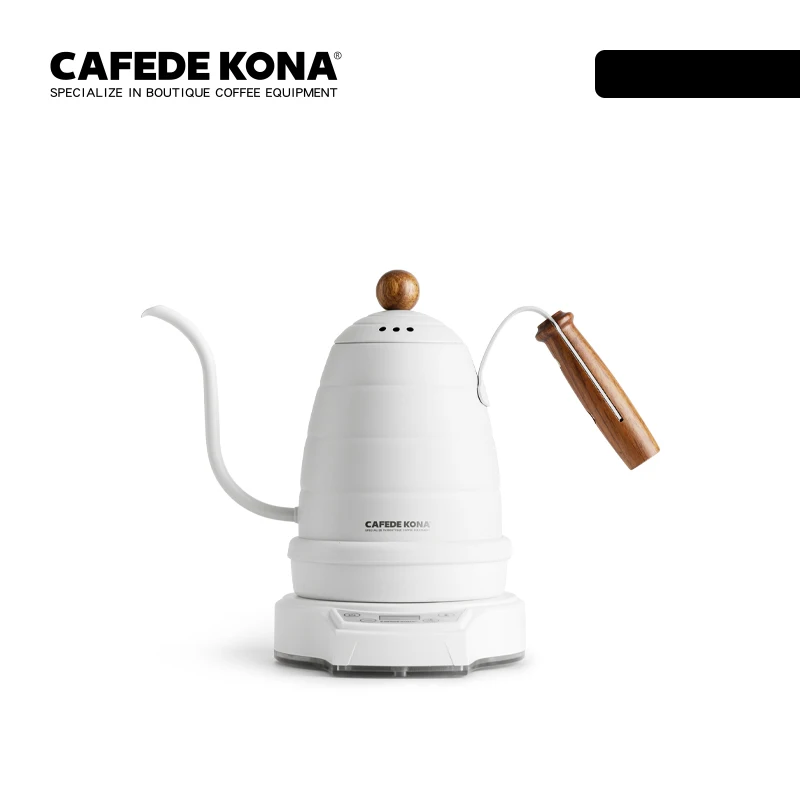 CAFEDE KONA Electric Coffee Pot Household Coffee Hand Punching Pot Stainless Steel  With Heat Preservation Timing 0.7L