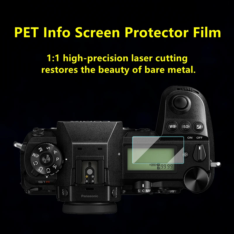 Protector de pantalla LCD principal de vidrio autoadhesivo para cámara Panasonic LUMIX S1/S1R + película protectora de pantalla de información