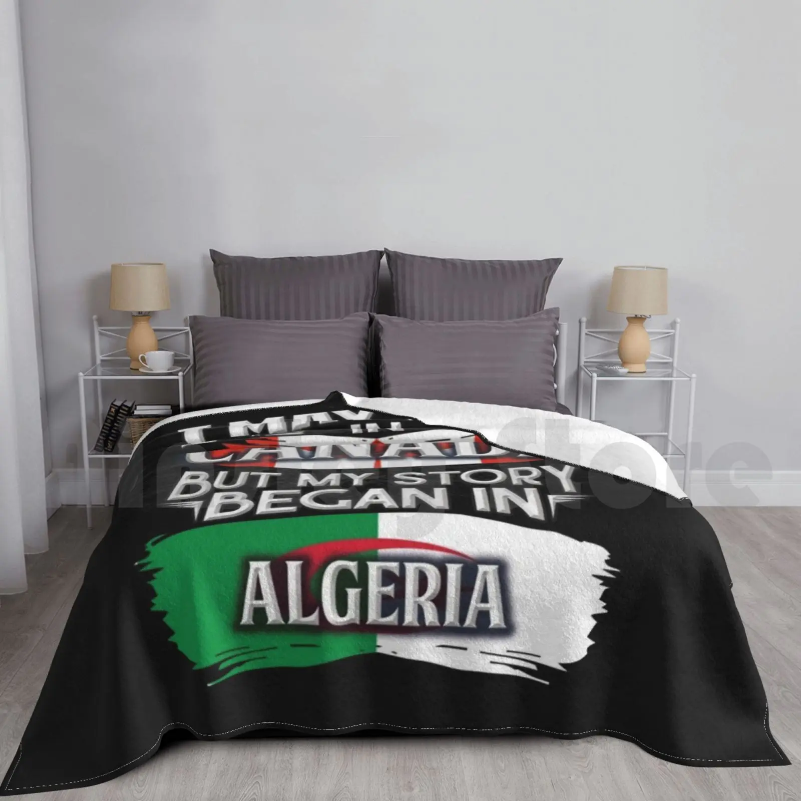 Blanket I May Live In Canada But My Story Began In Algeria-Gift For Proud Algerian From Algeria Living In Canada Hat