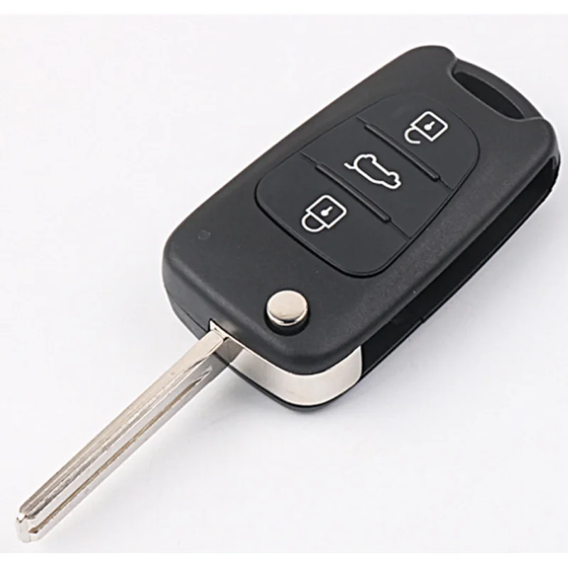 3 stks 3 Knop Flip Opvouwbare Auto Afstandsbediening Case Fob Voor Kia Picanto 3 Rio K2 K5 Cerato Ceed Soul spanning Voor Hyndai IX35 Sleutel Shell