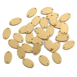 40pcs Raw Brass 9x15mm Oval Charm Connector Stamping Blank Tags Charms For DIY Bracelets Necklace Jewelry Findings Making