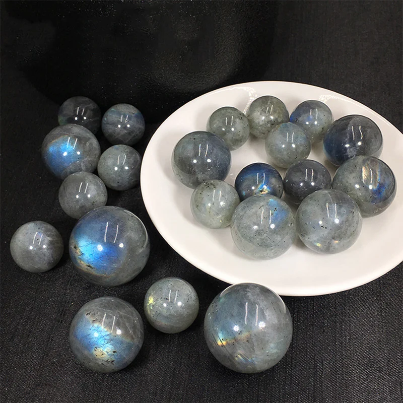 1pc Labradorite Ball Natural Polished Labradorite Natural Stone Sphere Healing Crystals Gemstone Glossy Stone Room Decor