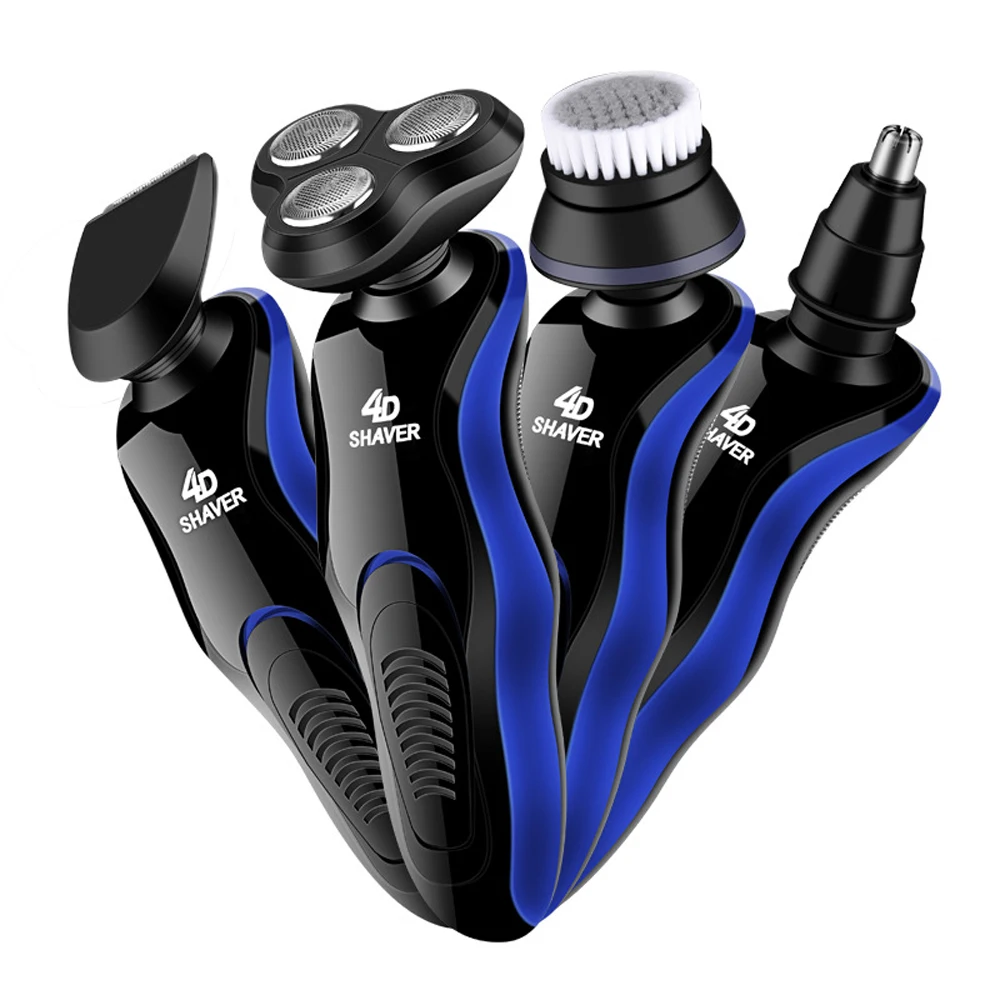Novo kit barbeador elétrico com display digital, aparador de barba e cabelo, barbeador elétrico seco e molhado, máquina de barbear para homens