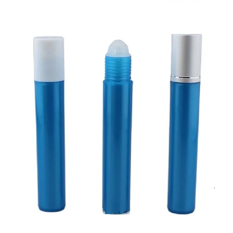 

15ML 15G Plastic Blue Roll on Bottle with Glass Bead Metal Steel Bead, Eye Cream Sample Bottle, Cosmetics Packaging,30 Pcs/Lot