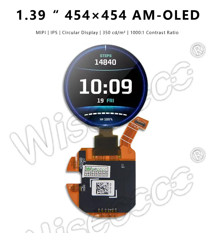 1.39 inch AMOLED circular display 454 x 454 ultra thin lcd wearable device smart screen