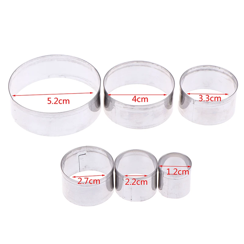 5Pcs/Set Stainless Steel Round Polymer Clay Cutter Molds Pottery Ceramic Cutting Mould DIY Polymer Clay