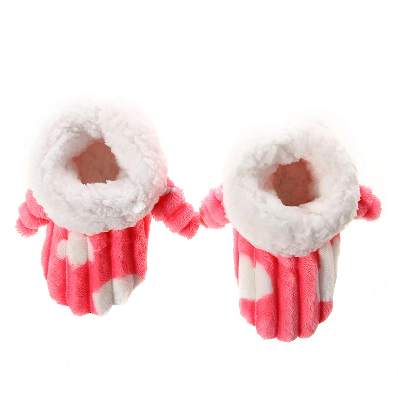 Glglgege Indoor Toddler Baby Home Slippers Flannel Plush Home Slippers Cute Cartoon Rabbit Warm Floor Slippers For boy And Girl