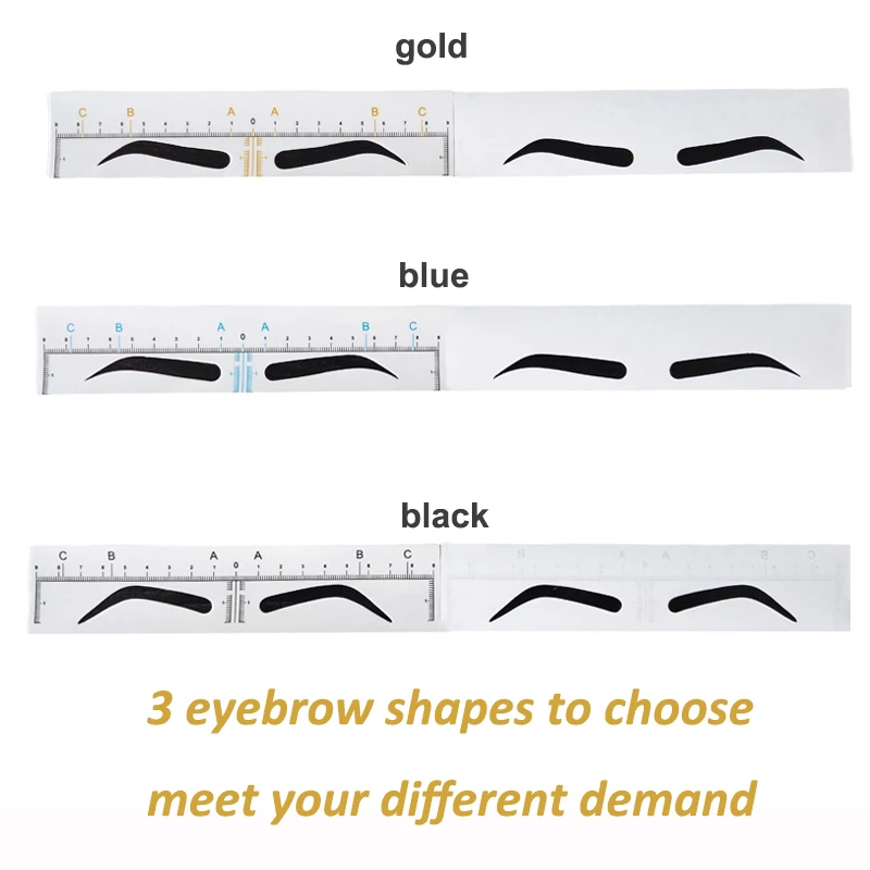 25pcs Disposable Airbrush Eyebrow Sticker Microblading Eyebrow Stencil Brow Ruler Sticker Measuring Shaping Tool PMU Accessories