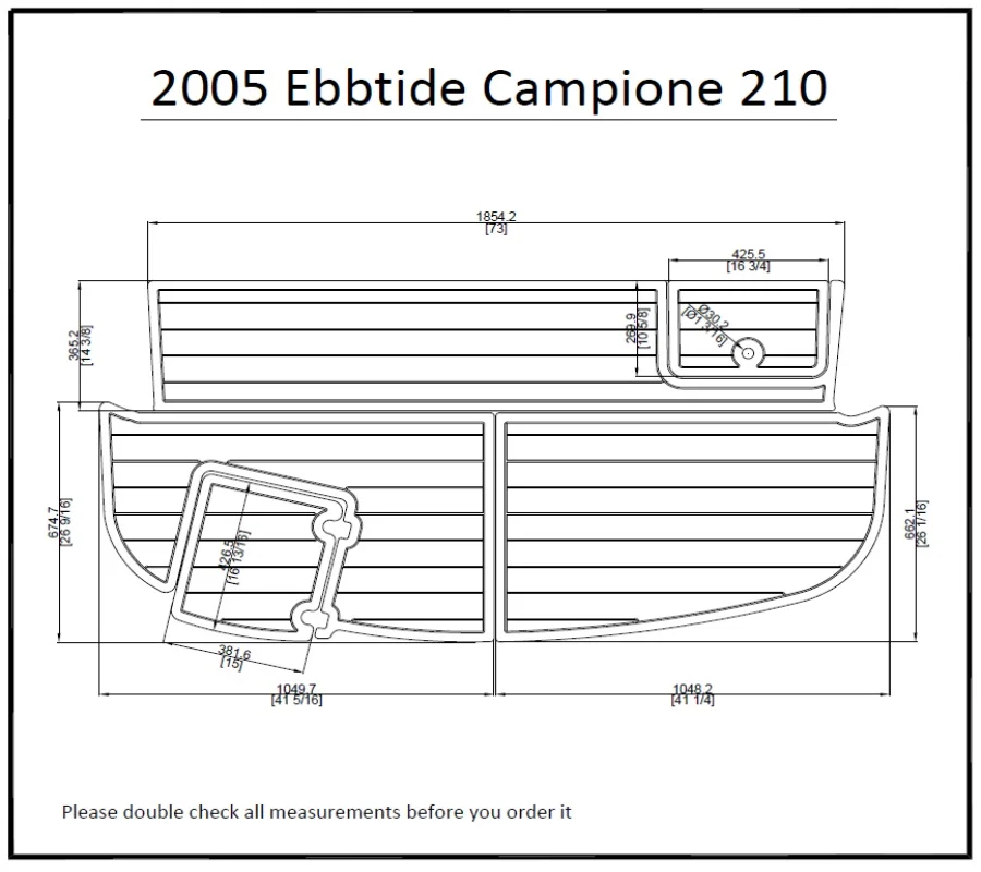 

2005 Ebbtide Champion 210 Плавательная платформа Pad Лодка из тикового материала EVA Настил 1/4 дюйма 6 мм