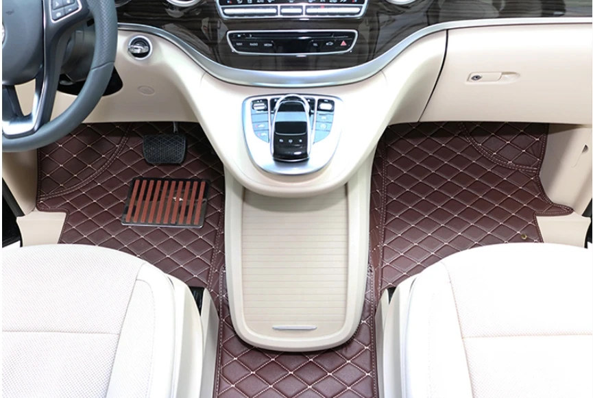 Migliore qualità! Set completo di tappetini per auto personalizzati per Mercedes Benz Classe V W447 2024-2014 7 8 posti Tappeti impermeabili facili