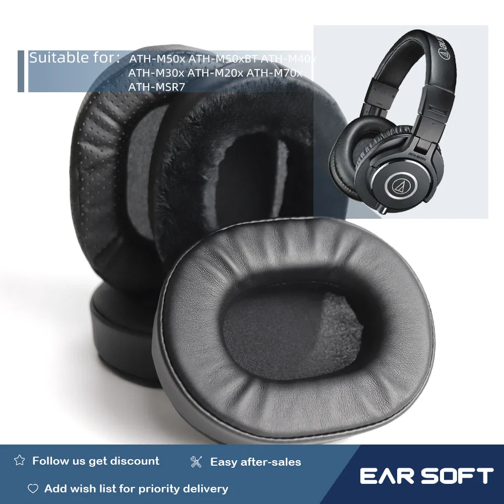 

Earsoft Replacement Ear Pads Cushions for ATH-M50x ATH-M50xBT ATH-M40x ATH-M30x ATH-M20x ATH-M70x ATH-MSR7 Headphones Earphones