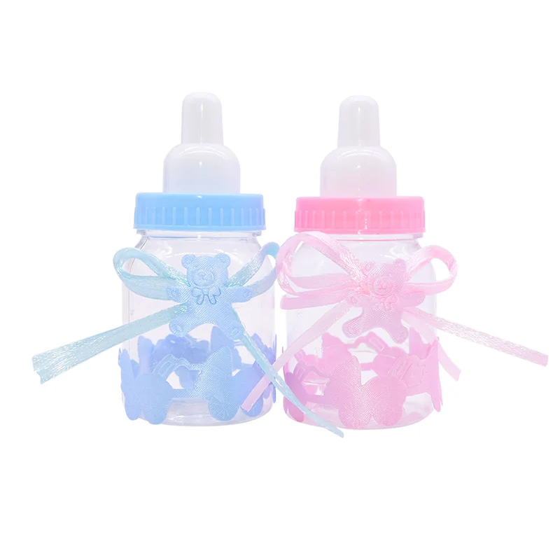 12Pcs Baby Bottle Shape Candy Box Boy Girl Baby Shower Decor 1st Birthday Party Gift Box Gender Reveal Bottles Supplies