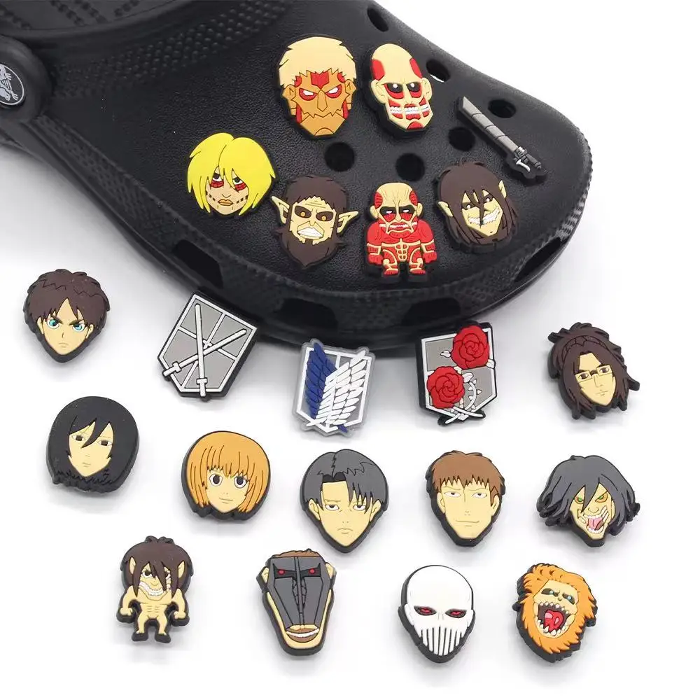 Hot 1pcs Japan Anime Character PVC Shoe Charms Funny DIY Cartoon Shoe Accessories Button Decorations Kids Boys Adult X-mas Gifts