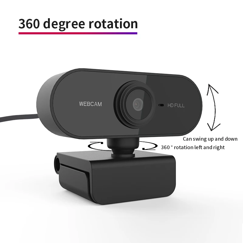 

Computer camera Pc Webcam With Microphone Swivel Cameras For Live Streaming Video Conference Work