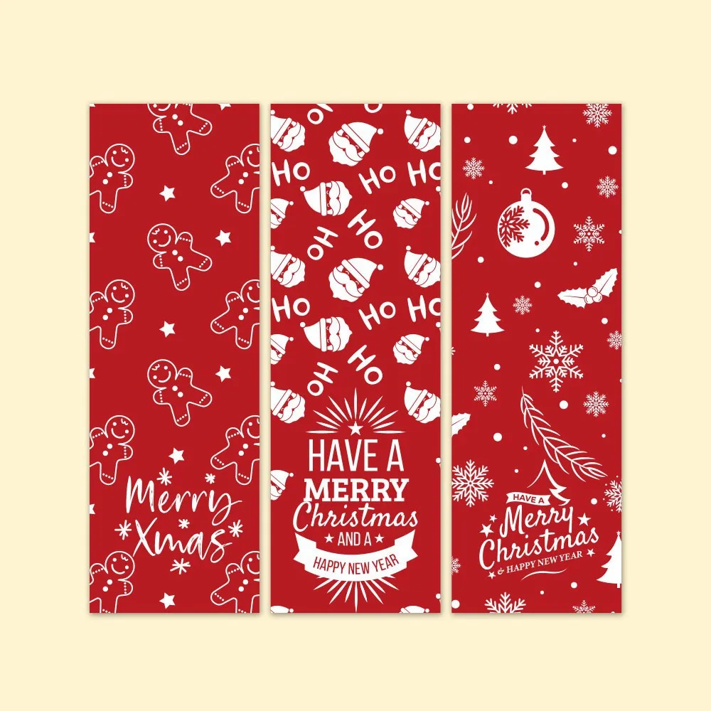 90Pcs 3cm*9cm Merry Christmas Rectangle Santa Claus Gift Decorative Package Stickers Wrapping Gift Box Label Christmas Tags