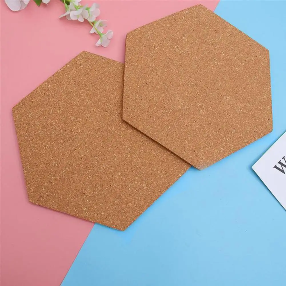 자체 접착 코르크 보드 타일 벽걸이 코르크 보드 1 세트, 자체 육각형 크리에이티브 벽 메시지 보드 게시판 홈 장식