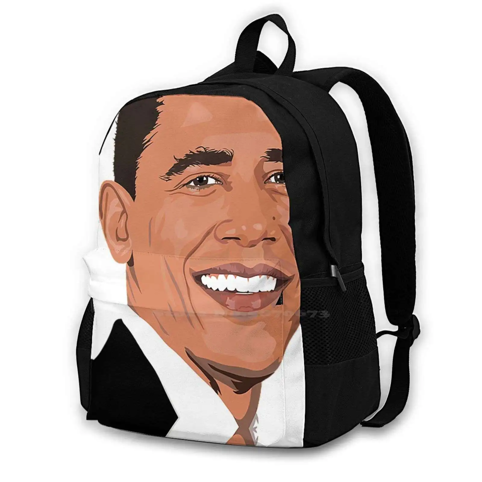 Obama Head Pattern Design Laptop Travel School Bags President Obama Barak Obama Michelle Obama Love Potus Democrat Usa Pride