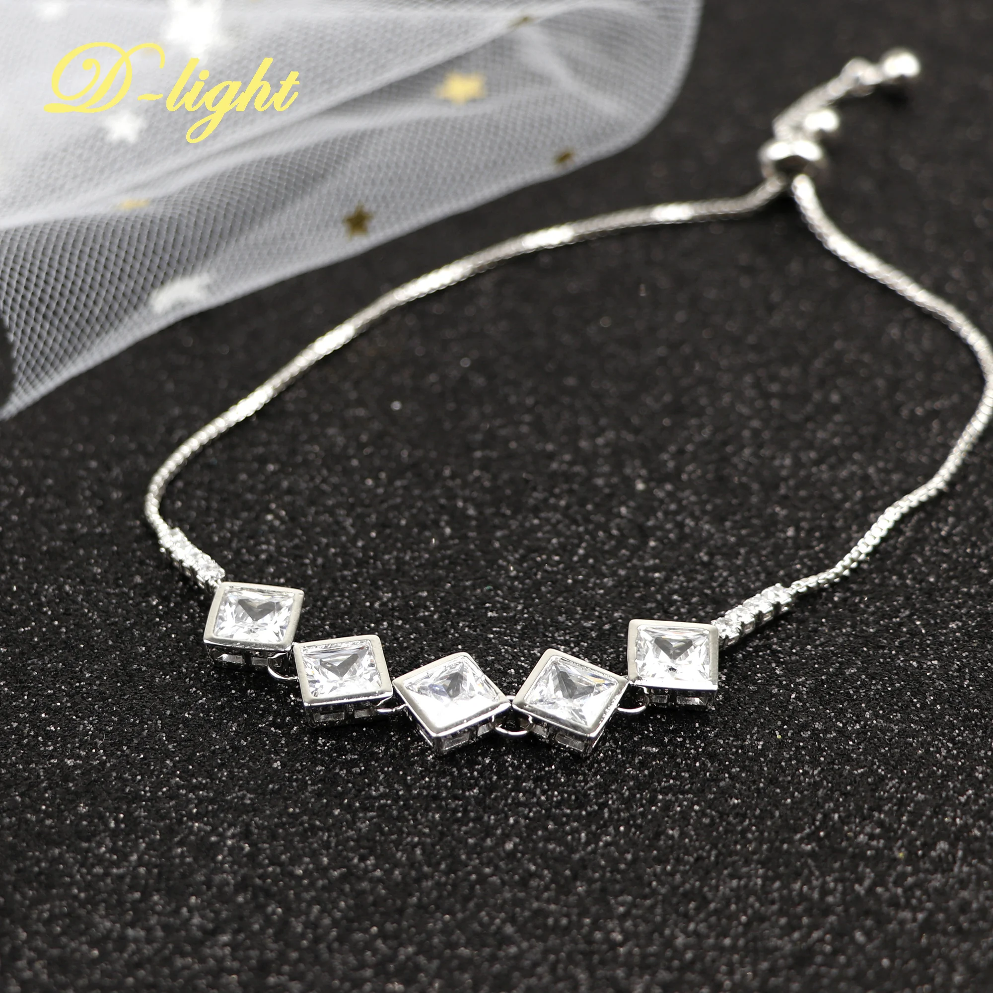 Geometric Zircon Bracelet For Men And Women Can Be Adjusted, Simple Fashionable Exquisite Niche Design, Lovers Jewelry Gifts.