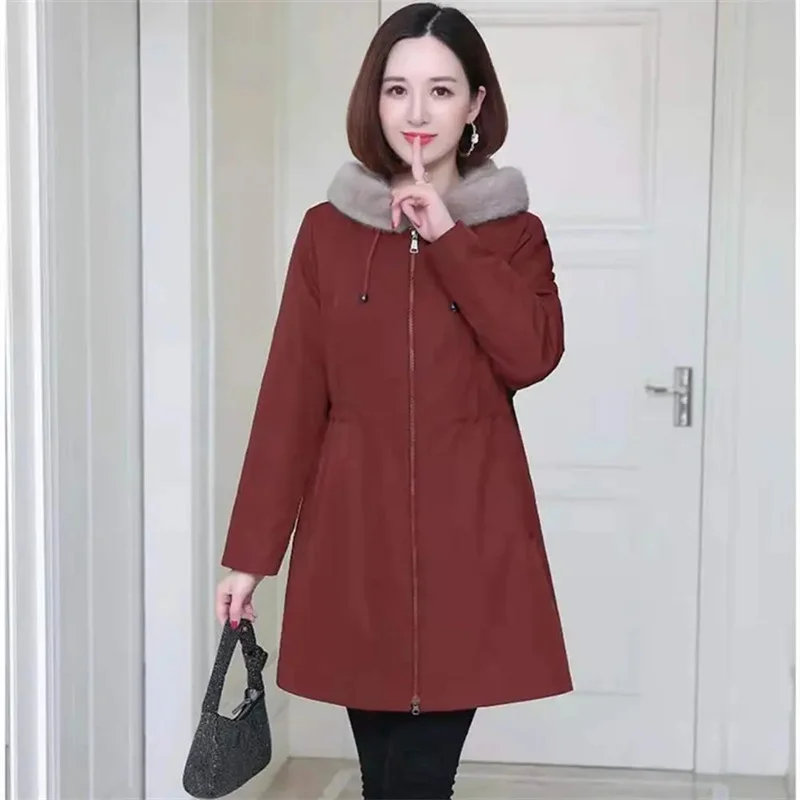 2021 New Winter Parka giacca di media lunghezza da donna Mujer versione coreana della fodera di pelliccia di visone imitazione alla moda cappotto di pelliccia sintetica femminile