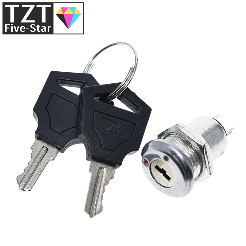 1/3PCS 12mm Edelstahl Elektronischer Schlüsselschalter EIN/AUS Verriegelungsschalter Handy-Sicherheitsschalter 12*21mm S1203 2PIN 2 Schlüssel – Detail 5